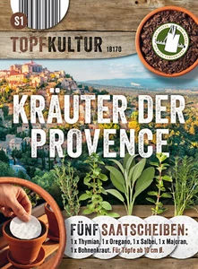 Kräuter der Provence Saatscheiben SetThymian Oregano Salbei Majoran Bohnenkraut - Bild 1 von 2