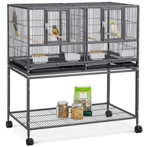 Stackable Divided Breeder Parakeet Bird Cage for Canary Cockatiel Parrot Finch - Picture 1 of 12