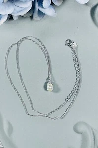 Sterlingsilber Halskette 925 Kette weiß Süßwasser Perle Anhänger - Bild 1 von 3