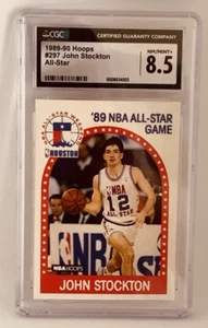 JOHN STOCKTON 1989-90 NBA Hoops #297 Utah Jazz CGC 8.5 NM/Mint+ - Picture 1 of 2