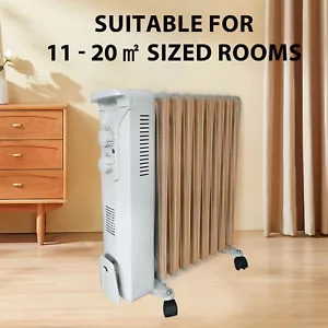 Electric Oil Filled Radiator Portable Oil Heater with Thermostat Control,3 Modes - Picture 1 of 13