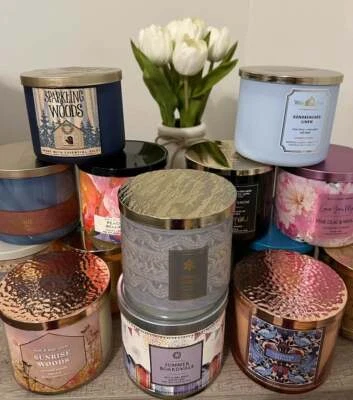 BATH AND BODY WORKS LARGE 3 WICK CANDLES 14.5 oz. Jar Choose ur FAVE from MENU! - Image 1 of 4