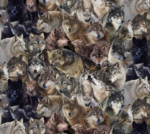 Canis Lupus Packed Wolf/Elizabeth's Studio YARD for quilting And Crafting - Picture 1 of 1
