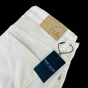 Pantalone Peter Millar Crown artigianale Wayfare 5 tasche bianco taglia 38x32 $200 - Foto 1 di 8