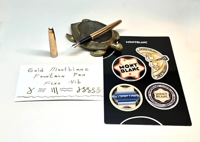 Pluma Estilográfica Montblanc Años 80 "Noblesse" Oro; Plumín Fino 14K; Cartucho/Convertidor Foto 1 de 4