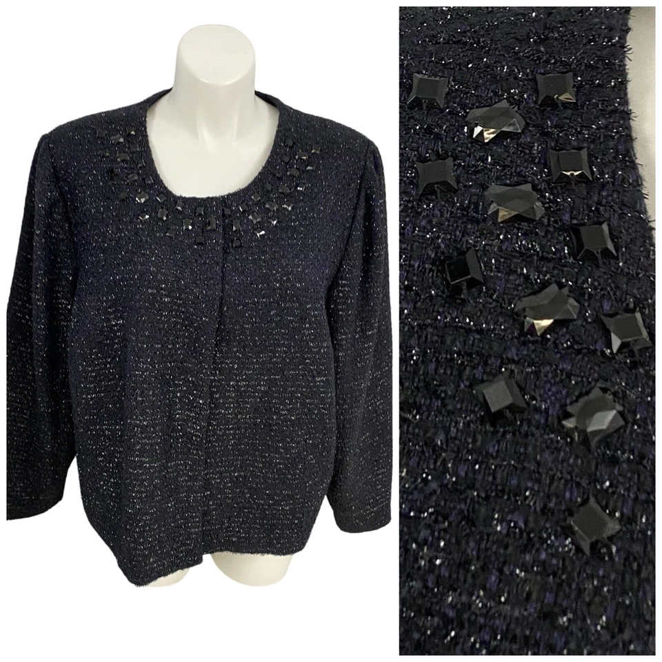 Moda Bug Blazer Mujer 26W Trabajo Oficina Azul Púrpura Metálico Fiesta Sala de Juntas Foto 1 de 4