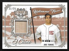 2021 Leaf Lumber Nickname Fame #19 Joe Torre Game Used Bat Relic #21/25