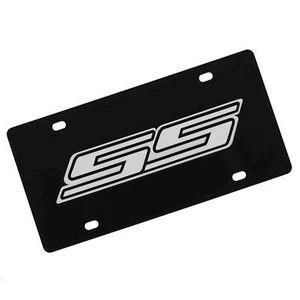 Chevy SS Logo License Plate (White On Black) - Picture 1 of 4