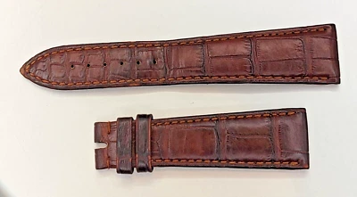 正品宝玑棕色皮革表带 21/16 毫米 73+110 毫米 SND 瑞士制造 — 第 1/2 张图片