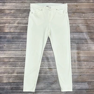 Pantalones de mezclilla ajustados Diane Gilman DG2 marfil súper elásticos tejidos nuevos sin etiquetas 14 - Imagen 1 de 9