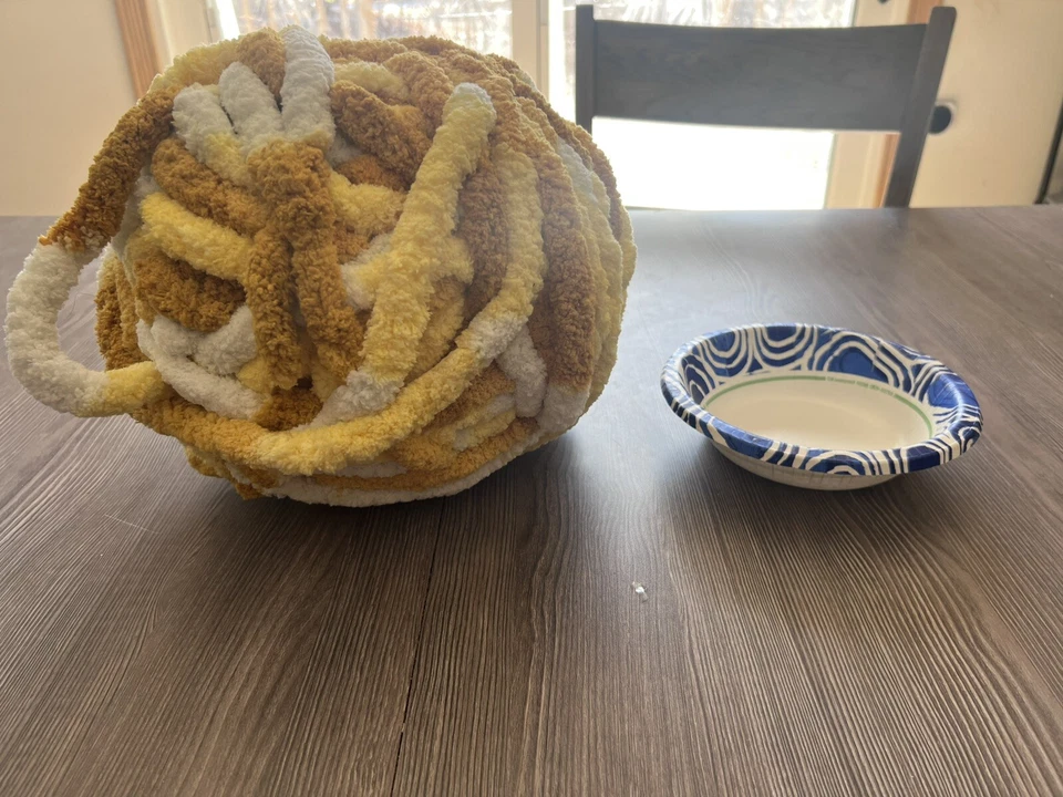 650G Chenilla Gruesa Hilo Grueso Amarillo Marrón Crema Tejido a Granel Lana Ganchillo Foto 1 de 2