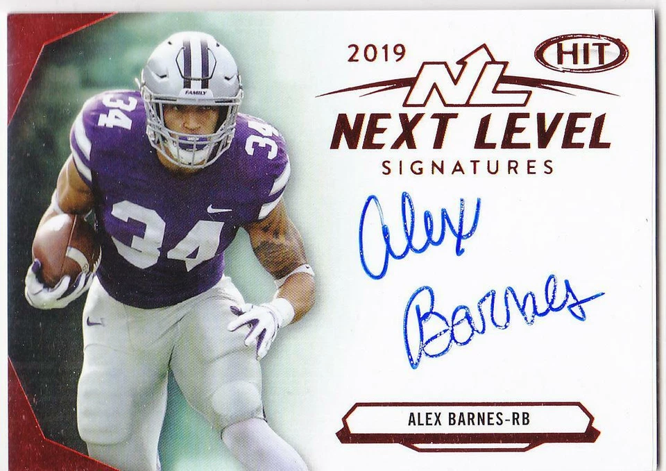 ALEX BARNES 2019 SAGE Premier Draft NEXT LEVEL AUTOGRAPH auto KANSAS STATE - Image 1 of 1