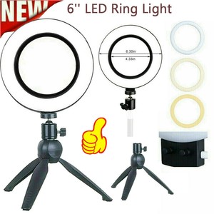 6'' LED Ring Light Dimmable Lighting Kit Selfie Tripod Youtube Makeup Live Phone