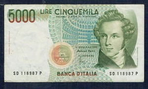 ITALIENISCHE REPUBLIK - Banknote 5.000 LIRE BELLINI 1985 - Gian 2 - Bild 1 von 2