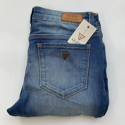 Pantalones de mezclilla para mujer Guess Power ajustados tiro bajo en azul talla 27 Foto 1 de 4