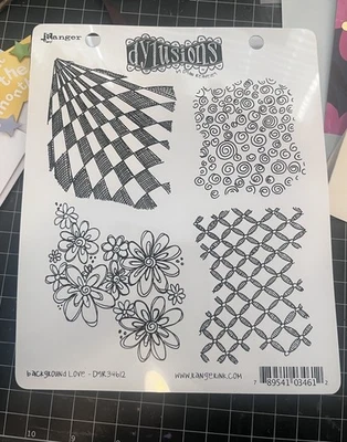 Colección de estampillas de goma Dyan Reaveley's Dylusions 8,5"X7"- fondo amor Foto 1 de 3