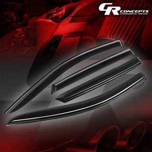4 PIEZAS viseras de ventana deflector de lluvia solar para Ford Edge 2015-2024 lateral negro brillante - Imagen 1 de 5