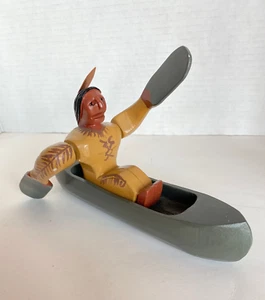 Russell Snow Vermont Windspielzeug Whirligig Volkskunst indianisches Kanu - Bild 1 von 17