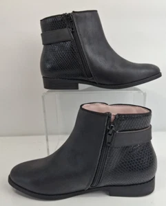 Monsoon Kinder Mädchen Schwarz Textil Flache Stiefeletten Chealse Boots UK 1 EU33 G506 - Bild 1 von 10