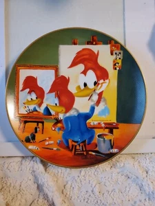 WOODY'S TRIPLE-SELF PORTRAIT collector plate Walter Lantz WOODY WOODPECKER - Picture 1 of 2