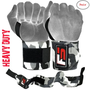 FIGHTSENSE Heavy Duty Wrist Wraps 12" PAIR Wrist Support Braces Weight Lifting - Picture 1 of 14