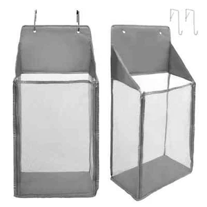 2Pcs Over the Door Laundry Hamper Bags Foldable Hanging Washing Basket with Hook - Picture 1 of 11