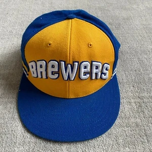 Vintage Milwaukee Brewers Hat 7 1/4 Blue Yellow MLB Cap Cooperstown Collection - Picture 1 of 8