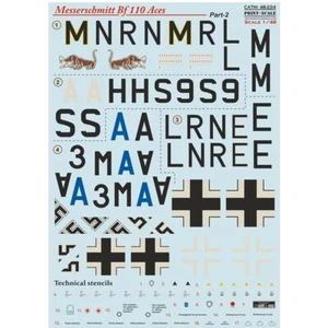 Print Scale 48-224 Decal for airplane 1:48 Messerschmitt Bf-110 Zerstorer Part 2 - Picture 1 of 3