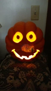 CALABAZA GRANDE ILUMINADA HALLOWEEN USO EN PUERTA O EXTERIOR - Imagen 1 de 7