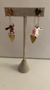 Robert Lee Morris Andy Warhol Sterling Silver Cupid/Heart Drop 2 In1  Earrings - Picture 1 of 5