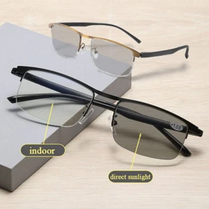 Intelligent Progressive Photochromic Reading Glasses Anti-Blue Light Men Women - Picture 1 of 16