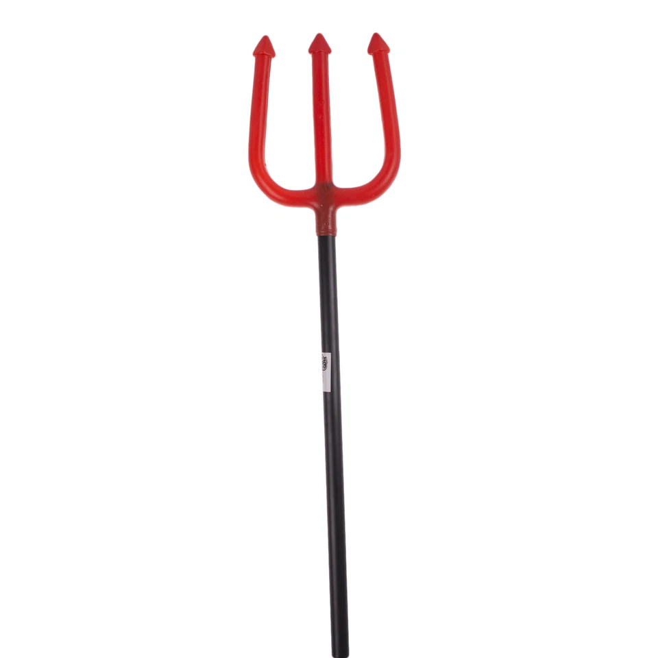 Diablo Demonio Halloween Arma Tridente Disfraz Utilería Horquilla de Plástico, Negro Re... Foto 1 de 1