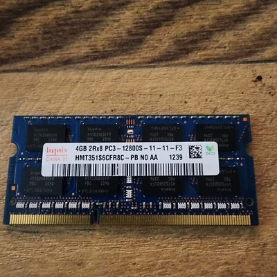 Hynix HMT351S6CFR8C-H9 1x4GB PC3-10600S-9-11-F3 DDR3-1333MHz Laptop Memory RAM - Image 1 of 2