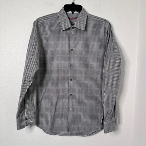 Robert Graham Mens Black White Gingham Button-Up Shirt Skull Accents L/XL -NWOT - Picture 1 of 8