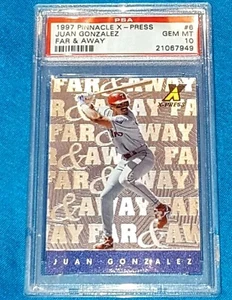 1997 PINNACLE #6 X PRESS FAR & AWAY FOIL JUAN GONZALEZ PSA 10 🔥 GEM MT INSERT - Picture 1 of 2