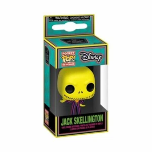 THE NIGHTMARE BEFORE CHRISTMAS JACK BLACK LIGHT POCKET POP KEYCHAIN VINYL FUNKO - Picture 1 of 3