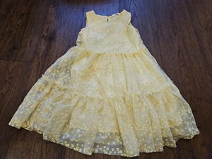 H&M Tulle Dress Girls Size 6 Yellow Floral Sleeveless Layered  - Picture 1 of 8