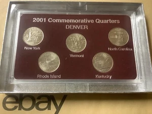 2001 DENVER Mint 5 Coin Quarter Set - In Case - Picture 1 of 3