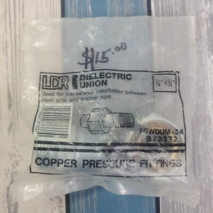 LDR 3/4" X 3/4" FSW DUM-34 Dielectric Union, 3/4 x 3/4 inch Pipe Size 873372 - Picture 1 of 6