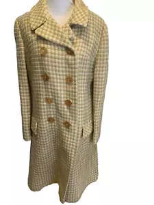 Cappotto vintage Union Made donna taglia L? Plaid foderato giallo verde panna elegante - Foto 1 di 21