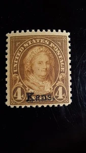 Scott #662, M/F/NH, Mar. Washington, Brown, 4 cent, Kansas Overprint, P. 11x10.5 - Picture 1 of 2