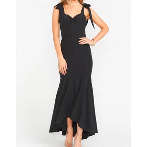 Show Me Your Mumu Barcelona Ruffle Gown Dress Black Size XS - Picture 1 of 18