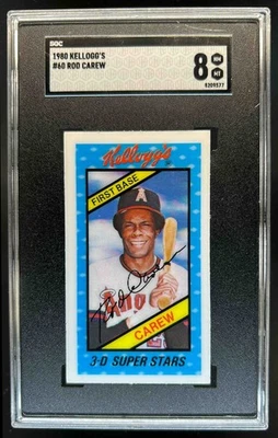1980 Kellogg's 3-D Super Stars Rod Carew #60 Angels SGC 8 - Imagem 1 de 2
