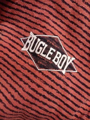 VTG Bugle Boy Crest Sweatshirt Salmon Pullover Small Unisex Retro 80s 90s - Image 1 of 4