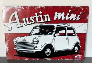 Blechschild Vintage Style Schild Austin Mini 20-30cm wasserdicht vorgebohrt  - Bild 1 von 2