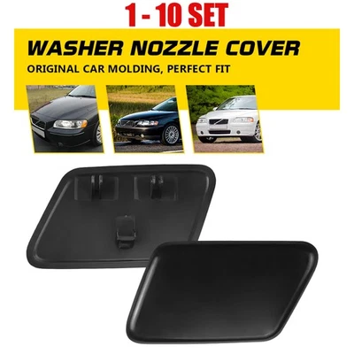 Cubierta de pulverización de chorro para lavadora de faros negra izquierda y derecha 2-20X Fit Volvo S60 2005-2009 Foto 1 de 4