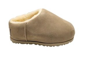 UGG Pumped Slide Shoes Womens Size 9 Beige Suede Sheepskin Lined Slip On Classic - Picture 1 of 9