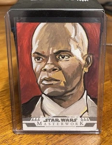 2024 Topps Star Wars Masterwork Mace Windu Sketch Adam Everett Beck 1/1 - Picture 1 of 2
