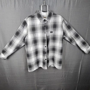 FB County langärmliges Flanellhemd für Herren schwarz weiß und grau - Bild 1 von 11