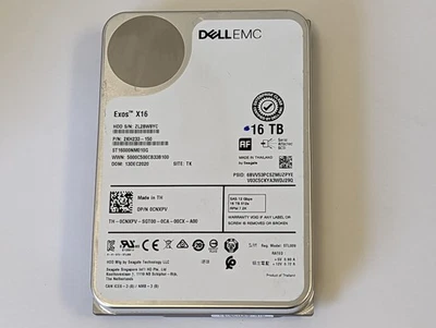 Disco duro Dell 16 TB Exos X16 EMC 3,5 HDD SAS Seagate ST16000NM010G CNXPV Foto 1 de 2